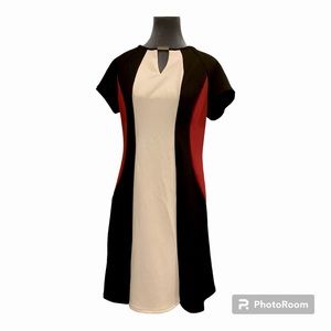 SALE 2 for $25! NWT Sandra Darren Color Block Dress in Red, Black and White SZ12